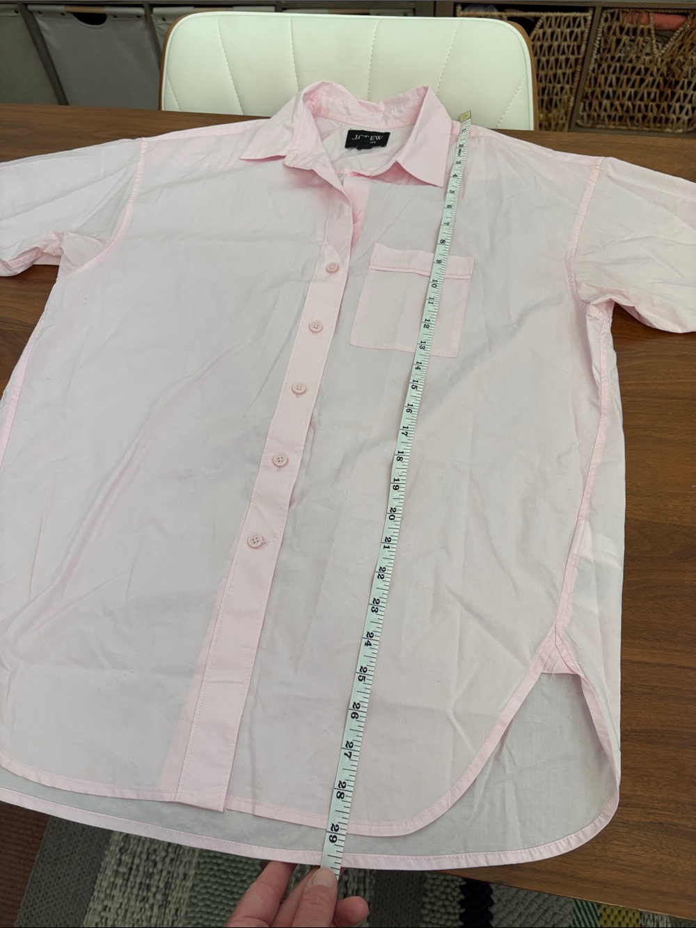 J. Crew Collection Feather-trim cotton poplin button-up shirt with collar Size 4 - Picture 9 of 10